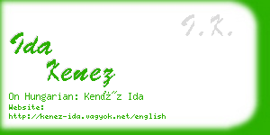 ida kenez business card
